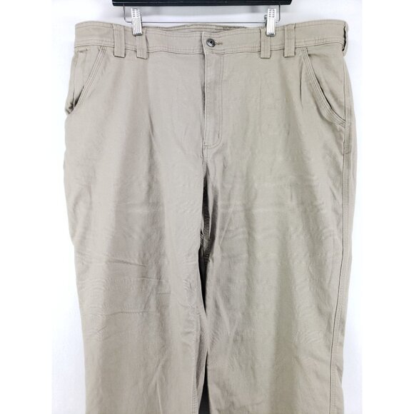Duluth Trading Mens Size 42x30 Relaxed Fit Flex Fire Hose Pants Tan Cotton Blend - Picture 6 of 10